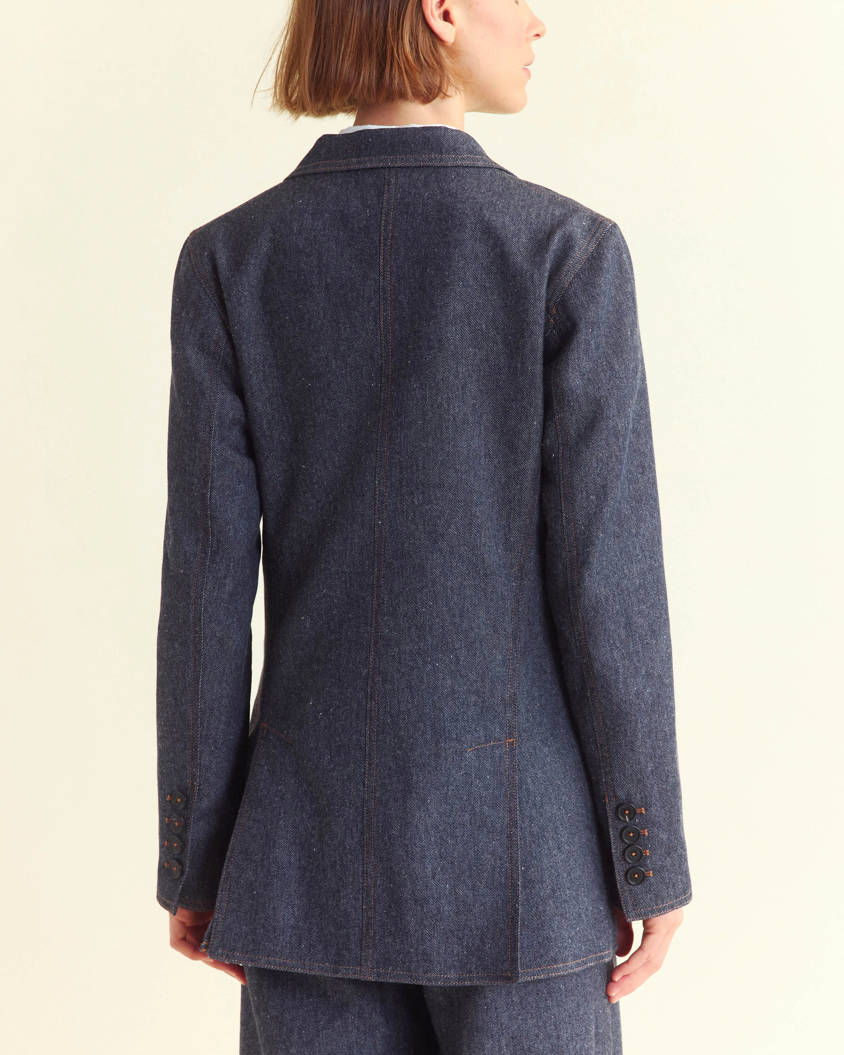 Wool Denim Blazer