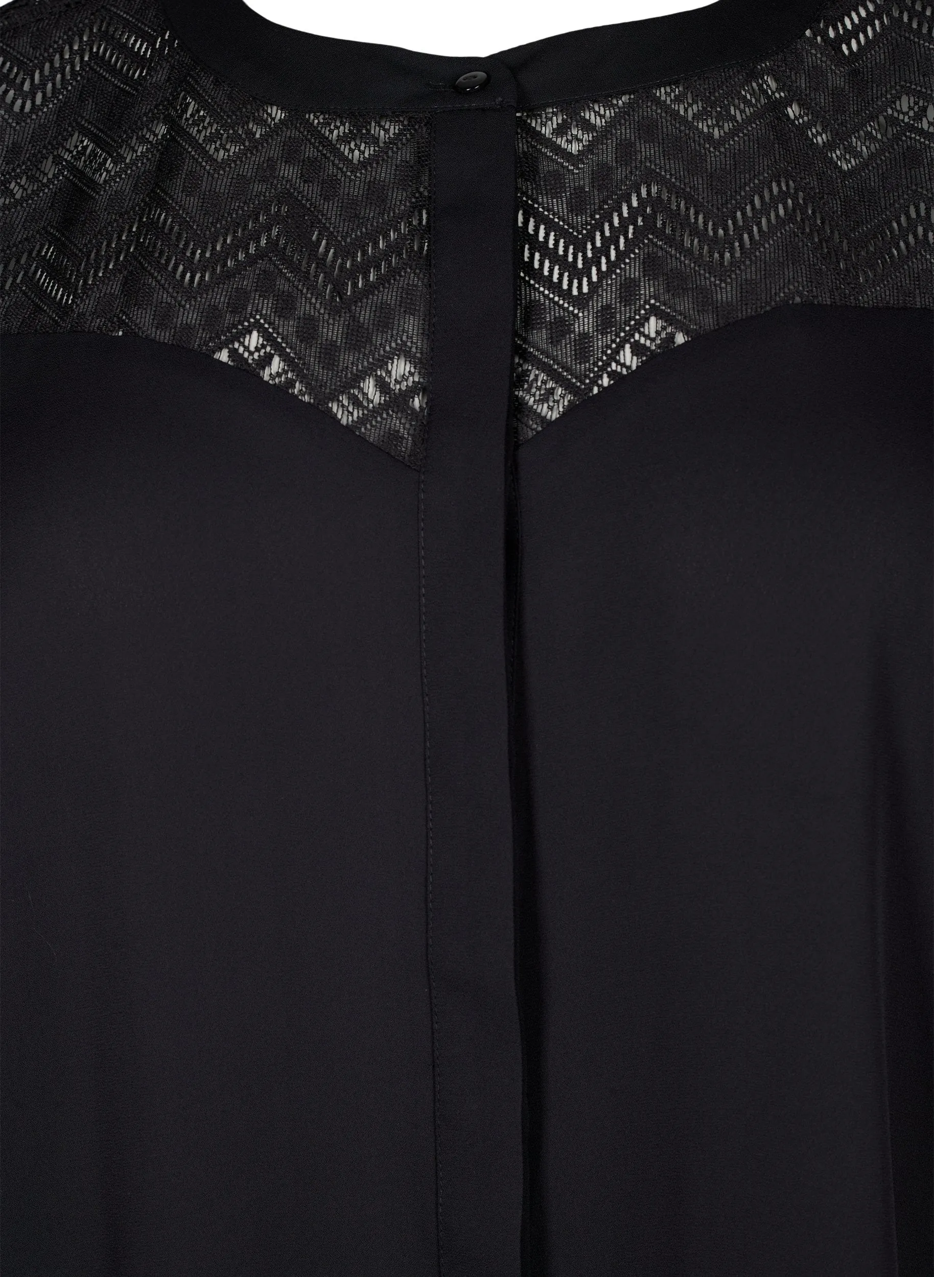 Zizzi Seli Shirt Blouse in Black Lace