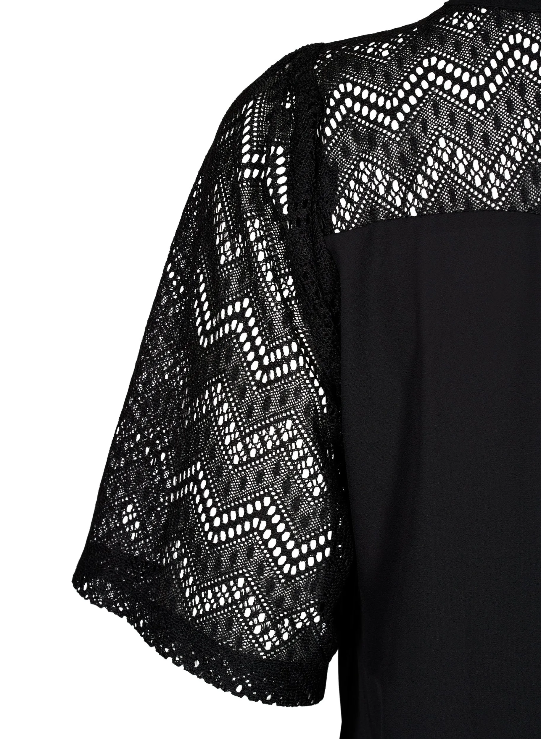 Zizzi Seli Shirt Blouse in Black Lace